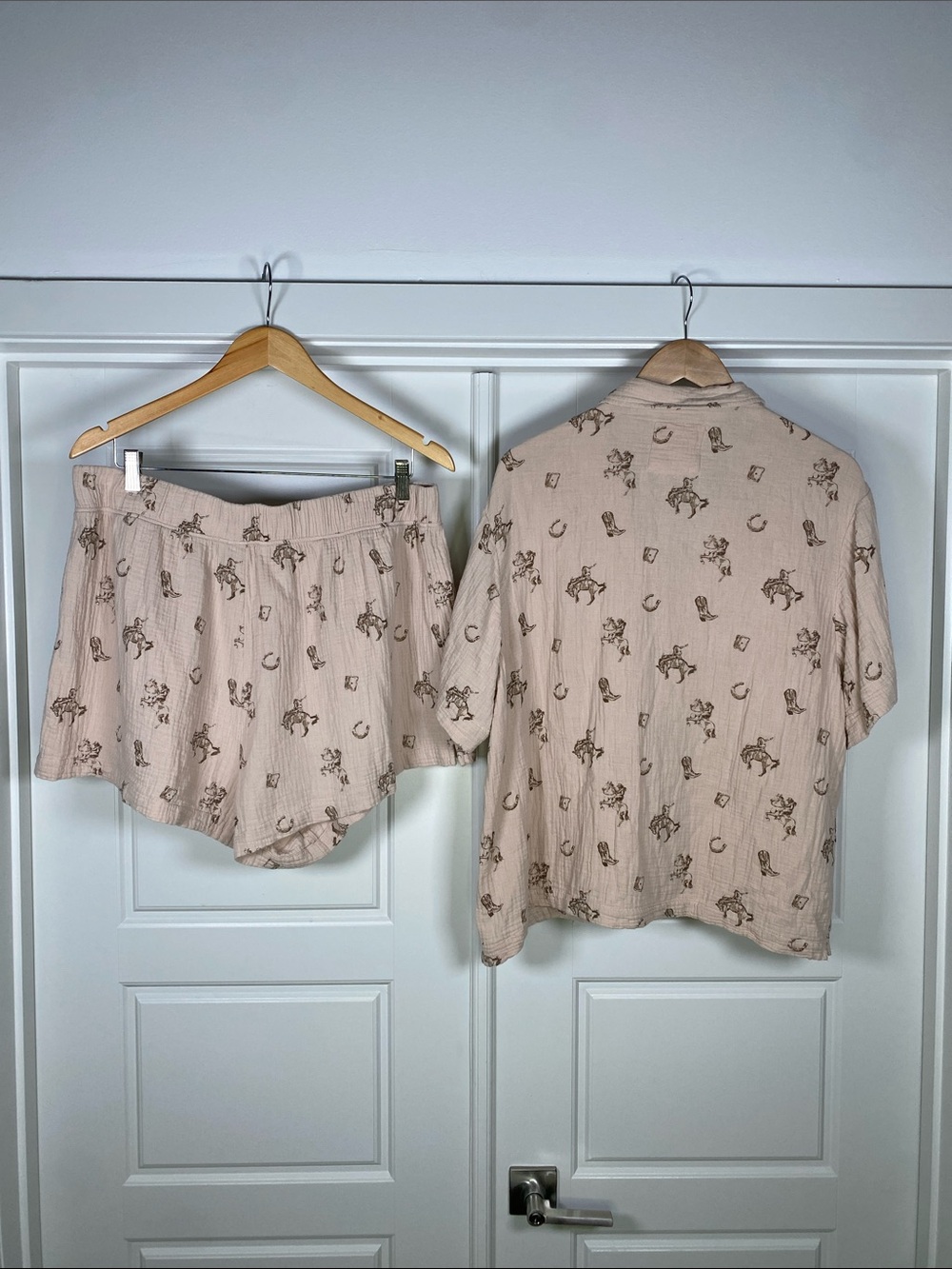 American Eagle AE Lounge Western Cowboy Print Pajama Set XL Cotton - Picture 3 of 11